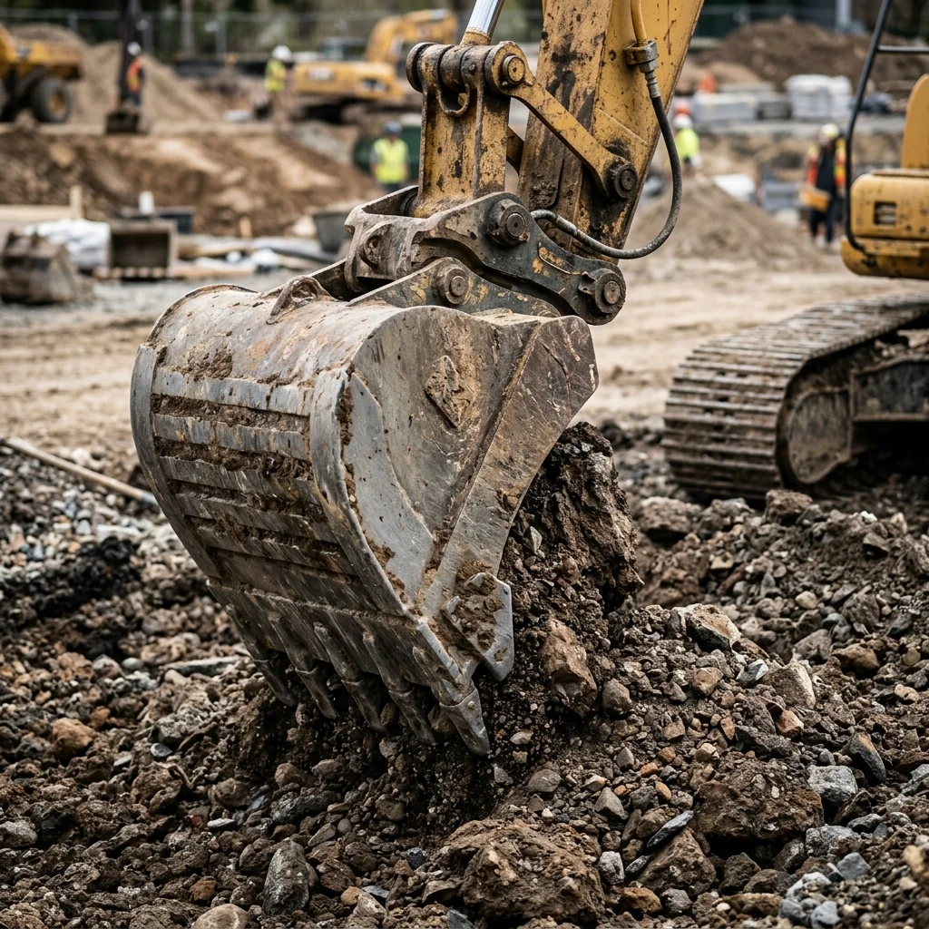 Miniexcavadora trabajando en Mojácar